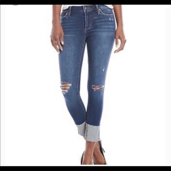 Joes Keagan Distressed Cropped Skinny Denim Jeans - Picture 1 of 8